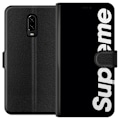 Miniatyrbillede 1 af 3: OnePlus 6T Tegnebogsetui Supreme Sort Hvid Streetwear Design Klassisk Modeikon Trend Urban Stil Grafiskt Motiv Populær