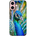 Miniatyrbillede 1 af 3: Apple iPhone 16 Gennemsigtig cover Påfugle Fjer Farverig Design Fuglemotiv Eksotisk Grafisk Motiv Natur Luksuriøs Dekoration
