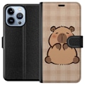 Miniatyrbillede 1 af 4: Apple iPhone 13 Pro Tegnebogsetui Mobilskal kawaii capybara flera figurer japansk stil