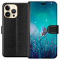 Miniatyrbillede 1 af 3: Apple iPhone 14 Pro Max Tegnebogsetui Blå sommerfugl