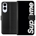 Miniatyrbillede 1 af 3: Samsung Galaxy S25 Edge Tegnebogsetui Supreme Sort Hvid Streetwear Design Klassisk Modeikon Trend Urban Stil Grafiskt Motiv Populær