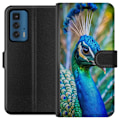 Miniatyrbillede 1 af 3: Motorola Edge 20 Pro Tegnebogsetui Påfugle Fjer Farverig Design Fuglemotiv Eksotisk Grafisk Motiv Natur Luksuriøs Dekoration