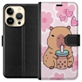 Miniatyrbilde 1 av 3: Apple iPhone 14 Pro Lommeboketui Kawaii Capybara Hjerteanime S