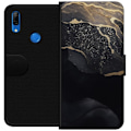 Miniatyrbillede 1 af 3: Huawei P Smart Z Tegnebogsetui Sort guld abstrakt