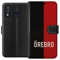 Miniatyrbillede 1 af 3: Kompatibel Tegnebogsetui til Samsung Galaxy A40 Sort og rød bytekst med minimalistisk og moderne design sort
