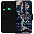 Miniatyrbillede 1 af 3: Huawei P40 lite E Tegnebogsetui Ramos Fodboldlegende Motiv Spiller Real Madrid Spanien Tilbage Ikonisk Navn Fodboldstjerne Sport