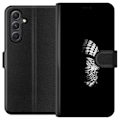 Miniatyrbillede 1 af 3: Samsung Galaxy A15 5G Tegnebogsetui Keffiyeh-mønster - klassisk sort-hvid palæstinensisk tørklæde med kulturel betydning