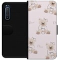 Miniatyrbillede 1 af 3: Sony Xperia 5 II Tegnebogsetui Teddy Dior Vibes - luksuriøs bamse i modetil