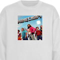 Miniatyrbilde 1 av 3: Sweatshirt for Barn | Myk og Klassisk Collegegenser A Minecraft Movie hvit one size