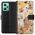 Miniatyrbillede 1 af 3: Xiaomi Redmi Note 12 Tegnebogsetui Kawaii capybara mobilskal med gulliga djurmotiv