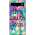 Pikkukuva 1 / 3: Google Pixel 6a Läpinäkyvä kuori Live Laugh Love