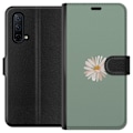 Pikkukuva 1 / 3: OnePlus Nord CE 5G Lompakkokotelo Vihreä Minimalikukka - tyylikäs kukka vihreällä taustalla