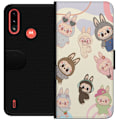 Miniatyrbillede 1 af 3: Motorola Moto E7 Power Tegnebogsetui Labubu Pop Mart Samling Motiv Figur Samling Design Populært Art Toy Pop Mart Kreativ Grafisk