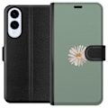 Pikkukuva 1 / 3: Samsung Galaxy S25 Edge Lompakkokotelo Vihreä Minimalikukka - tyylikäs kukka vihreällä taustalla