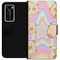 Miniatyrbild 1 av 3: Huawei P40 Pro Plånboksfodral Kawaii Capybara Galaxy Söt Ani
