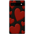 Miniatyrbillede 1 af 3: Google Pixel 6a Gennemsigtig cover Rød Fløjlshjerter