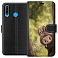 Miniatyrbillede 1 af 3: Huawei P30 lite Tegnebogsetui Labubu Graffiti Vibes – Gadekunst i monsterform