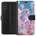 Miniatyrbillede 1 af 3: Apple iPhone XS Max Tegnebogsetui Enhjørning Candy Pastel Kawaii Motiv Sød Populær Farve Grafisk Trend Børne Motiv Fantasy Art