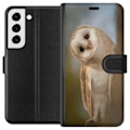 Miniatyrbillede 1 af 3: Samsung Galaxy S22+ 5G Tegnebogsetui Ugle Nysgerrig Blik Fuglemotiv Skov Natur Grafisk Design Populært Motiv Dyr Tema Dekoration