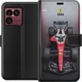 Kompatibel Tegnebogsetui til Sony Xperia 1 VIII Rød, hvid og sort formelbil nummer 16 set forfra mod grå baggrund grå