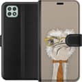 Kompatibelt Plånboksfodral till Samsung Galaxy A22 5G Beige strutsprofessor beige