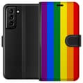 Kompatibelt Lommeboketui til Samsung Galaxy S21+ 5G Pride Flagga
