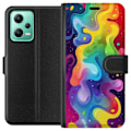 Miniatyrbild 1 av 3: Xiaomi Redmi Note 12 Plånboksfodral Color Splash Abstrakt Konst Design Färgstarkt Mönster Modern Populär Väggkonst Grafiskt Trend