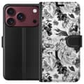 Kompatibelt Plånboksfodral till Apple iPhone 18 Pro Max Grå rosor grå