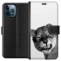 Miniatyrbillede 1 af 3: Apple iPhone 12 Pro Tegnebogsetui Løve Kunstnerisk Dyremotiv Afrikansk Stil Jungle Følelse Grafisk Design Hjemmedekoration Dyr Tema