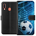 Miniatyrbillede 1 af 3: Samsung Galaxy A20e Tegnebogsetui Fodbold