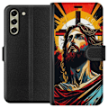 Pikkukuva 1 / 3: Samsung Galaxy S21 FE 5G Lompakkokotelo Jeesus ja Kortti - usk