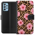 Kompatibel Tegnebogsetui til Samsung Galaxy A72 5G Brun blomsterleopard brun