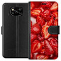 Miniatyrbilde 1 av 3: Xiaomi Poco X3 NFC Lommeboketui Jordbærmønster - søtt motiv