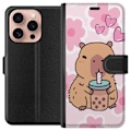 Miniatyrbilde 1 av 3: Apple iPhone 16 Pro Lommeboketui Kawaii Capybara Hjerteanime S
