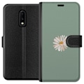 Pikkukuva 1 / 3: OnePlus 7 Lompakkokotelo Vihreä Minimalikukka - tyylikäs kukka vihreällä taustalla