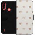 Miniatyrbillede 1 af 3: Motorola Moto E7 Power Tegnebogsetui Teddybaggrund - søde teddybjørne mod en blød baggrund