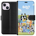 Miniatyrbild 1 av 3: Apple iPhone 15 Plus Plånboksfodral Bluey mobilskal med hela familjen i färgglad design