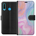 Miniatyrbillede 1 af 3: Huawei P30 lite Tegnebogsetui Pastelmarmor