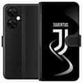 Kompatibel Tegnebogsetui til OnePlus Nord CE 3 Lite Hvidt monogram med fejende linje - grafisk monogram på sort baggrund sort