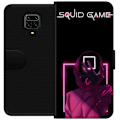 Pikkukuva 1 / 3: Xiaomi Redmi Note 9 Pro Lompakkokotelo Squid Game Teema Suosittu Sarja Motiivi Graafinen Ikoninen Suunnittelu Aasialainen Popkulttuuri Jännitys Draam