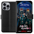 Miniatyrbild 1 av 3: Apple iPhone 16 Pro Max Plånboksfodral Squid Game Säsong 3 Seriefigurer Populärt TV Serie Motiv Ikoner Spänning Drama Asiatisk Design Trend