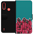 Pikkukuva 1 / 3: Motorola Moto E7 Power Lompakkokotelo Squid Game Hahmot Graafinen Suunnittelu Sarjakuvasarjan Hahmot Suosittu TV-Teema Aasialainen Tyyli Jännittävä