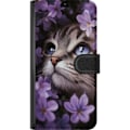 Miniatyrbillede 3 af 3: Samsung Galaxy A20e Tegnebogsetui Kat og blomster