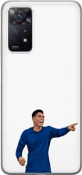 Kompatibelt Mobildeksel til Xiaomi Redmi Note 11 Pro Silva hvit - Thiago Silva i blå kamptrøye mot hvit bakgrunn hvit