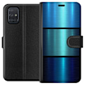 Miniatyrbillede 1 af 3: Samsung Galaxy A71 Tegnebogsetui Blå Metallic Striber