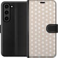 Kompatibel Tegnebogsetui til Samsung Galaxy S24 Beige vaniljeprikker beige
