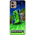 Pikkukuva 1 / 3: Motorola Moto G32 Läpinäkyvä kuori Minecraft Creeper mobilskal i klassisk grön pixelstil