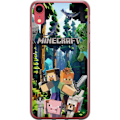 Pikkukuva 1 / 2: Apple iPhone XR Läpinäkyvä kuori Minecraft-matkapuhelinkotelo metsällä ja pikselityylisillä hahmoilla