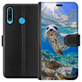Miniatyrbillede 1 af 3: Huawei P30 lite Tegnebogsetui Salg Hav Svømning Dyremotiv Natur Vandmotiv Blåt Design Marin Tema Populært Motiv Dyreliv