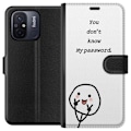 Miniatyrbild 1 av 3: Xiaomi Redmi 12C Plånboksfodral You Don’t Know My Password – edgy textmotiv med attityd